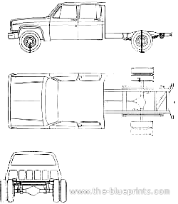 Chevrolet V-R 3500 Pick-up Chassis Cab (1990) - Шевроле - чертежи, габариты, рисунки автомобиля