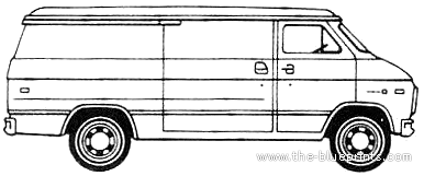Chevrolet Van LWB (1979) - Шевроле - чертежи, габариты, рисунки автомобиля