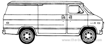 Chevrolet Van SWB (1979) - Шевроле - чертежи, габариты, рисунки автомобиля
