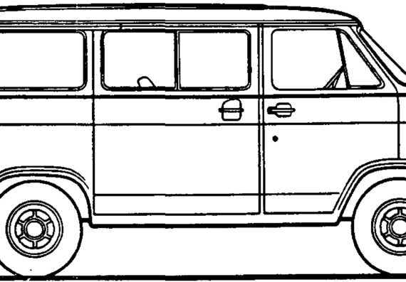 Chevrolet Van swb (1974) - Шевроле - чертежи, габариты, рисунки автомобиля