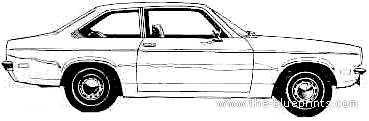 Chevrolet Vega 2-Door Sedan (1971) - Шевроле - чертежи, габариты, рисунки автомобиля