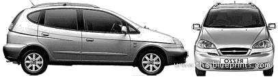 Chevrolet Vivant 5-Door (2007) - Шевроле - чертежи, габариты, рисунки автомобиля