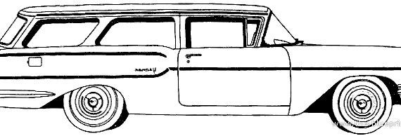 Chevrolet Yeoman 2-Door Station Wagon (1958) - Шевроле - чертежи, габариты, рисунки автомобиля