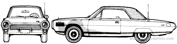 Chrysler-Ghia Gas Turbine Coupe (1963) - Крайслер - чертежи, габариты, рисунки автомобиля