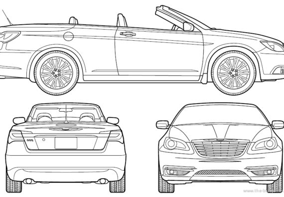 Chrysler 200 Convertible (2011) - Крайслер - чертежи, габариты, рисунки автомобиля