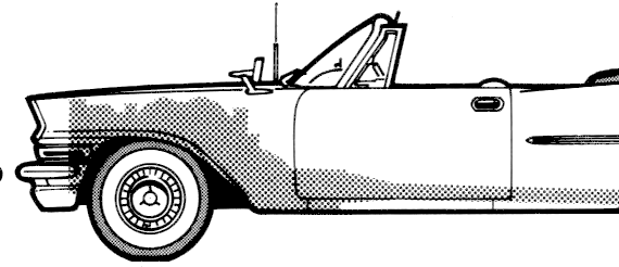 Chrysler 300C Convertible (1957) - Крайслер - чертежи, габариты, рисунки автомобиля