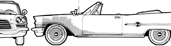 Chrysler 300E Converible (1959) - Крайслер - чертежи, габариты, рисунки автомобиля