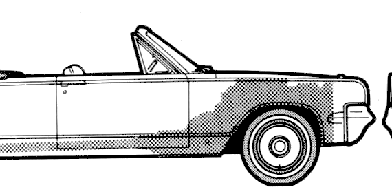 Chrysler 300L Convertible (1965) - Крайслер - чертежи, габариты, рисунки автомобиля