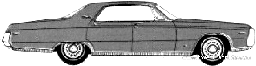 Chrysler 300 4-Door Hardtop (1970) - Крайслер - чертежи, габариты, рисунки автомобиля