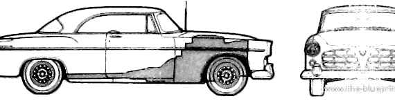 Chrysler 300 Coupe (1955) - Крайслер - чертежи, габариты, рисунки автомобиля