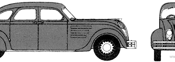Chrysler Airflow (1934) - Крайслер - чертежи, габариты, рисунки автомобиля