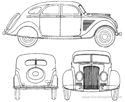 Chrysler Airflow 4-Door Sedan (1935) - Крайслер - чертежи, габариты, рисунки автомобиля