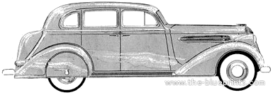 Chrysler Airstream 4-Door Sedan (1936) - Крайслер - чертежи, габариты, рисунки автомобиля