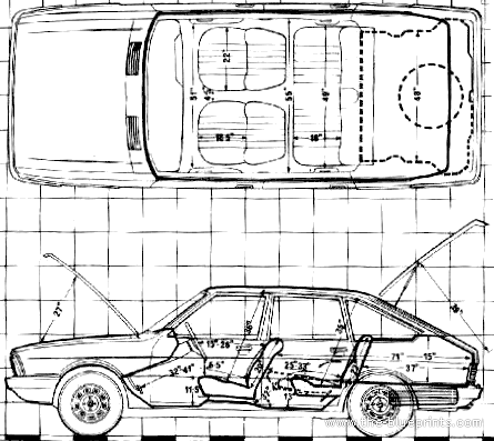 Chrysler Alpine (1976) - Крайслер - чертежи, габариты, рисунки автомобиля