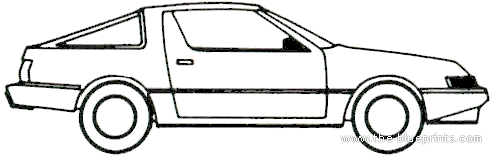 Chrysler Conquest TSI 2600 (1988) - Крайслер - чертежи, габариты, рисунки автомобиля