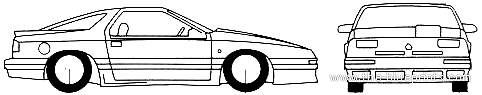 Chrysler GS Turbo 2 Shelby (1989) - Крайслер - чертежи, габариты, рисунки автомобиля