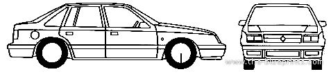 Chrysler GTS (1989) - Крайслер - чертежи, габариты, рисунки автомобиля