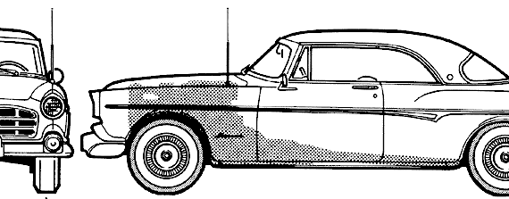 Chrysler Imperial 2-Door Hardtop (1955) - Крайслер - чертежи, габариты, рисунки автомобиля