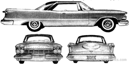 Chrysler Imperial 2-Door Hardtop (1959) - Крайслер - чертежи, габариты, рисунки автомобиля