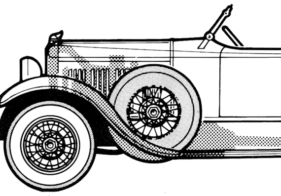 Chrysler Imperial Converible Coupe (1928) - Крайслер - чертежи, габариты, рисунки автомобиля