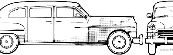 Chrysler Imperial Crown C49 4-Door Sedan (1949) - Крайслер - чертежи, габариты, рисунки автомобиля