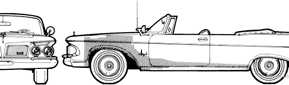 Chrysler Imperial Crown Convertible (1962) - Chrysler - drawings, dimensions, pictures of the car