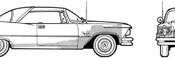 Chrysler Imperial Crown Southampton 2-Door Hardtop (1957) - Крайслер - чертежи, габариты, рисунки автомобиля