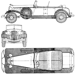 Chrysler Imperial Phaeton - Крайслер - чертежи, габариты, рисунки автомобиля