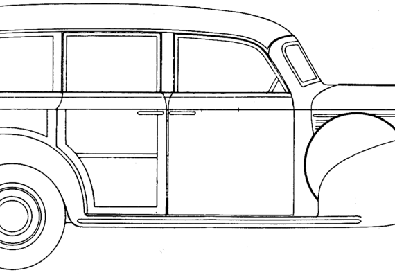 Chrysler Imperial Station Wagon (1941) - Крайслер - чертежи, габариты, рисунки автомобиля
