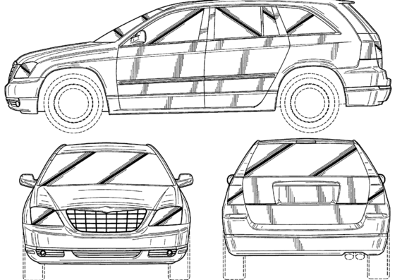 Chrysler Jeep 01 - Крайслер - чертежи, габариты, рисунки автомобиля
