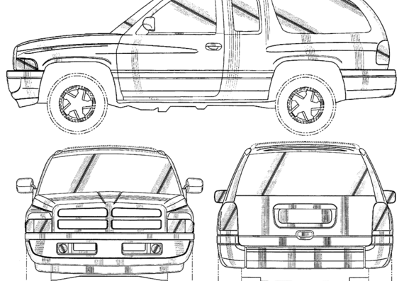 Chrysler Jeep 02 - Крайслер - чертежи, габариты, рисунки автомобиля