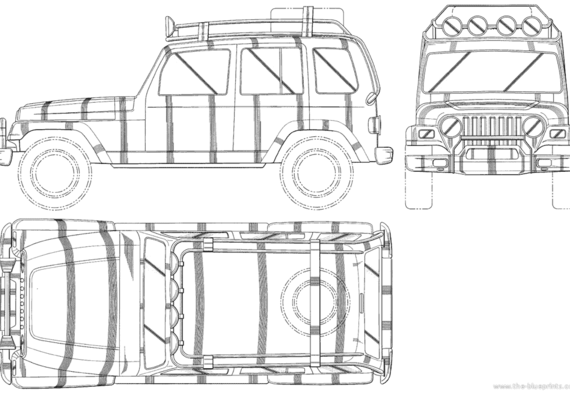 Chrysler Jeep 03 - Крайслер - чертежи, габариты, рисунки автомобиля