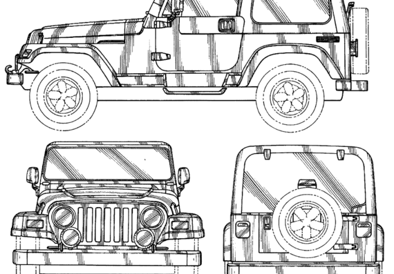 Chrysler Jeep 04 - Крайслер - чертежи, габариты, рисунки автомобиля