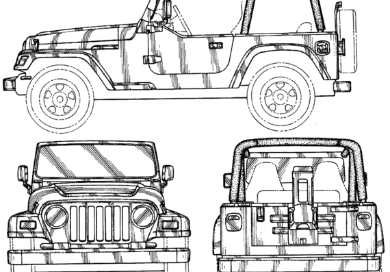 Chrysler Jeep 05 - Крайслер - чертежи, габариты, рисунки автомобиля