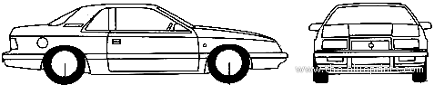 Chrysler LeBaron Coupe (1989) - Крайслер - чертежи, габариты, рисунки автомобиля