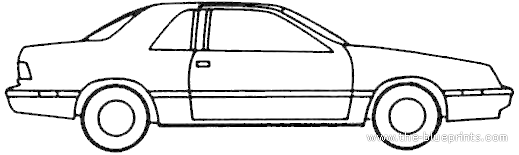 Chrysler LeBaron GTC Coupe (1988) - Крайслер - чертежи, габариты, рисунки автомобиля