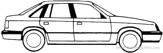 Chrysler LeBaron GTS (1988) - Крайслер - чертежи, габариты, рисунки автомобиля