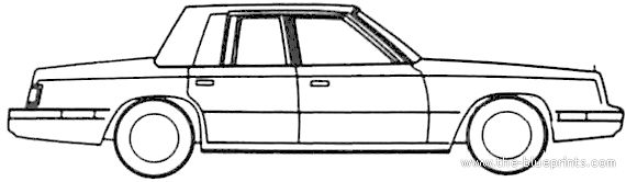 Chrysler LeBaron Sedan (1988) - Крайслер - чертежи, габариты, рисунки автомобиля