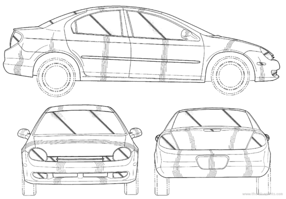 Chrysler Neon - Крайслер - чертежи, габариты, рисунки автомобиля
