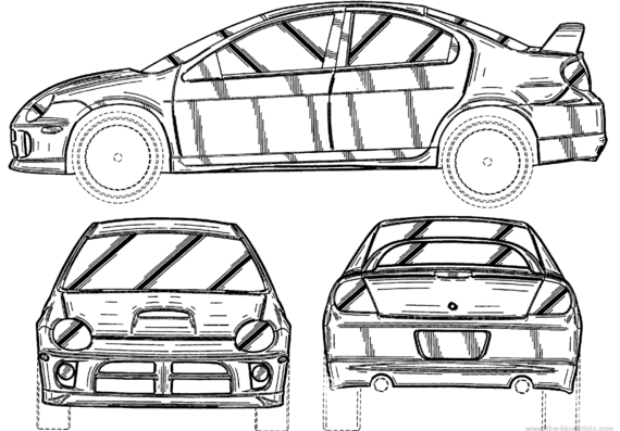 Chrysler Neon Race - Крайслер - чертежи, габариты, рисунки автомобиля