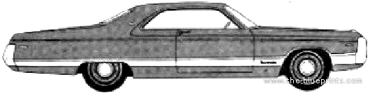 Chrysler New Yorker 2-Door Hardtop (1970) - Крайслер - чертежи, габариты, рисунки автомобиля