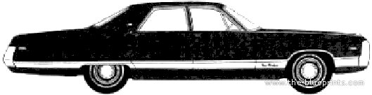 Chrysler New Yorker 4-Door Sedan (1970) - Крайслер - чертежи, габариты, рисунки автомобиля