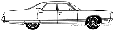 Chrysler New Yorker 4-Door Sedan (1972) - Крайслер - чертежи, габариты, рисунки автомобиля