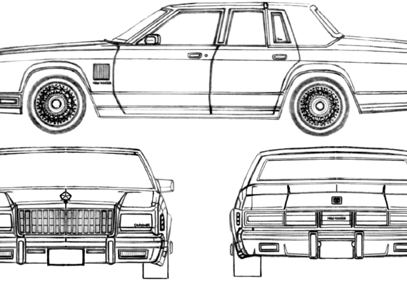 Chrysler New Yorker 5th Avenue (1979) - Крайслер - чертежи, габариты, рисунки автомобиля