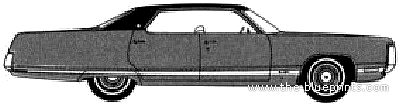 Chrysler New Yorker Brougham 4-Door Hardtop (1972) - Крайслер - чертежи, габариты, рисунки автомобиля