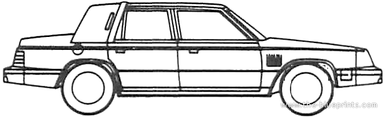 Chrysler New Yorker Turbo (1988) - Крайслер - чертежи, габариты, рисунки автомобиля