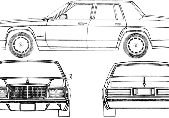 Chrysler Newport 4-Door Sedan (1979) - Крайслер - чертежи, габариты, рисунки автомобиля
