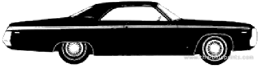 Chrysler Newport Custom 2-Door Hardtop (1970) - Крайслер - чертежи, габариты, рисунки автомобиля