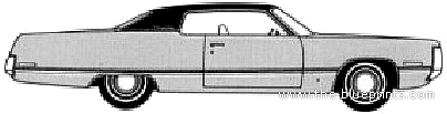 Chrysler Newport Custom 2-Door Hardtop (1972) - Крайслер - чертежи, габариты, рисунки автомобиля