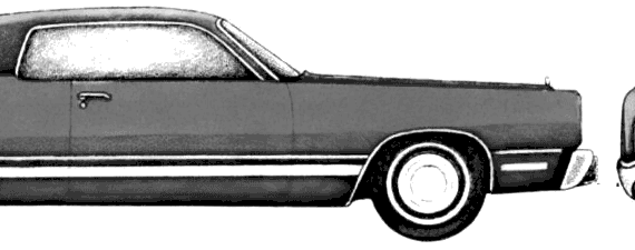 Chrysler Newport Custom 2-Door Hardtop (1973) - Крайслер - чертежи, габариты, рисунки автомобиля